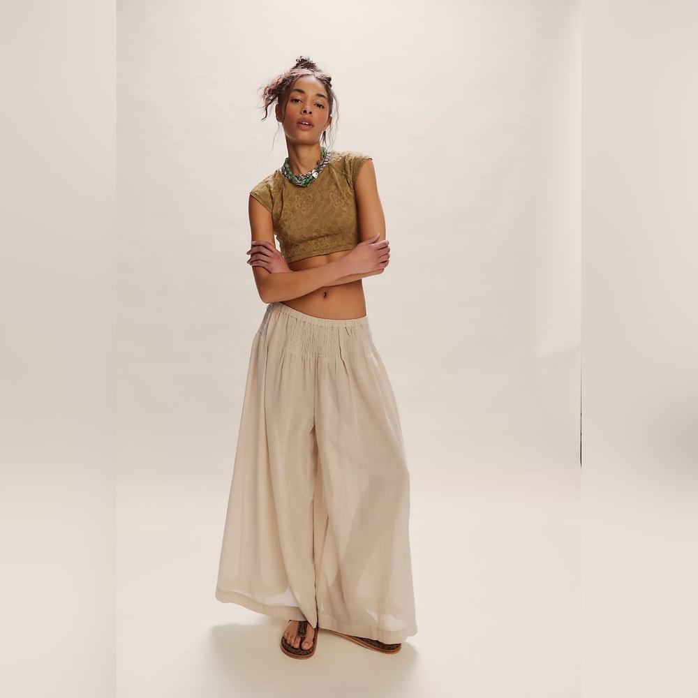 FREE PEOPLE Rising Sun Pants NWT Oatmeal - Picture 7 of 7